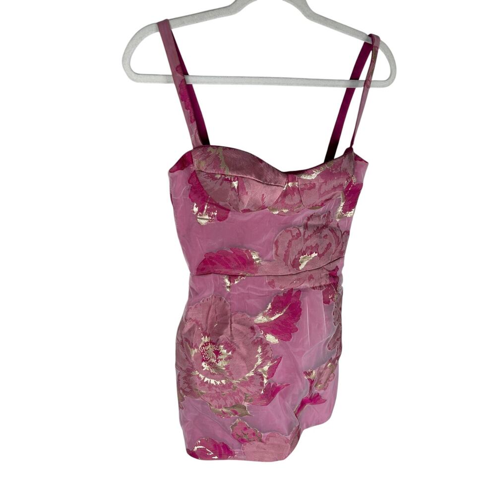 Katie May Claudette Mini Dress Floral Metallic Party Cocktail Hoco Formal S - Picture 6 of 12
